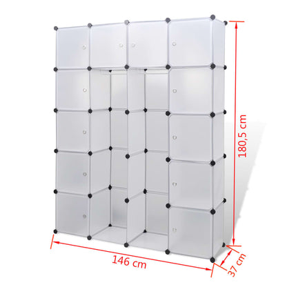 Modulaire kast met 14 compartimenten wit 37 x 146 x 180,5 cm