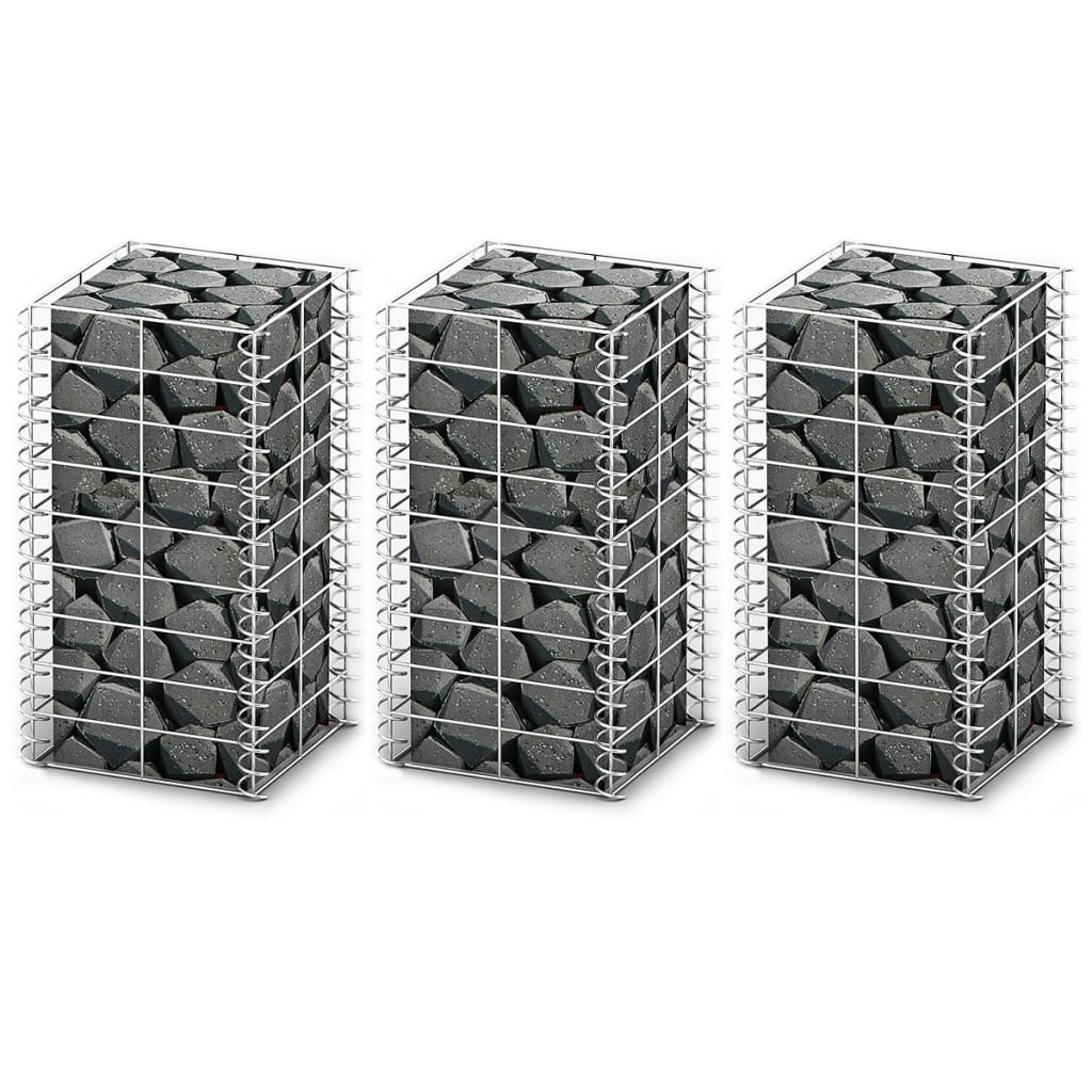 3-Delige Schanskorfset Gegalvaniseerd Draad 25 x 25 x 50 cm