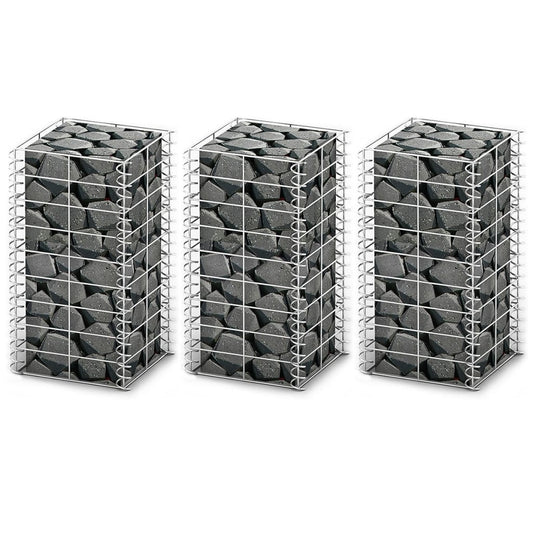 3-Delige Schanskorfset Gegalvaniseerd Draad 25 x 25 x 50 cm