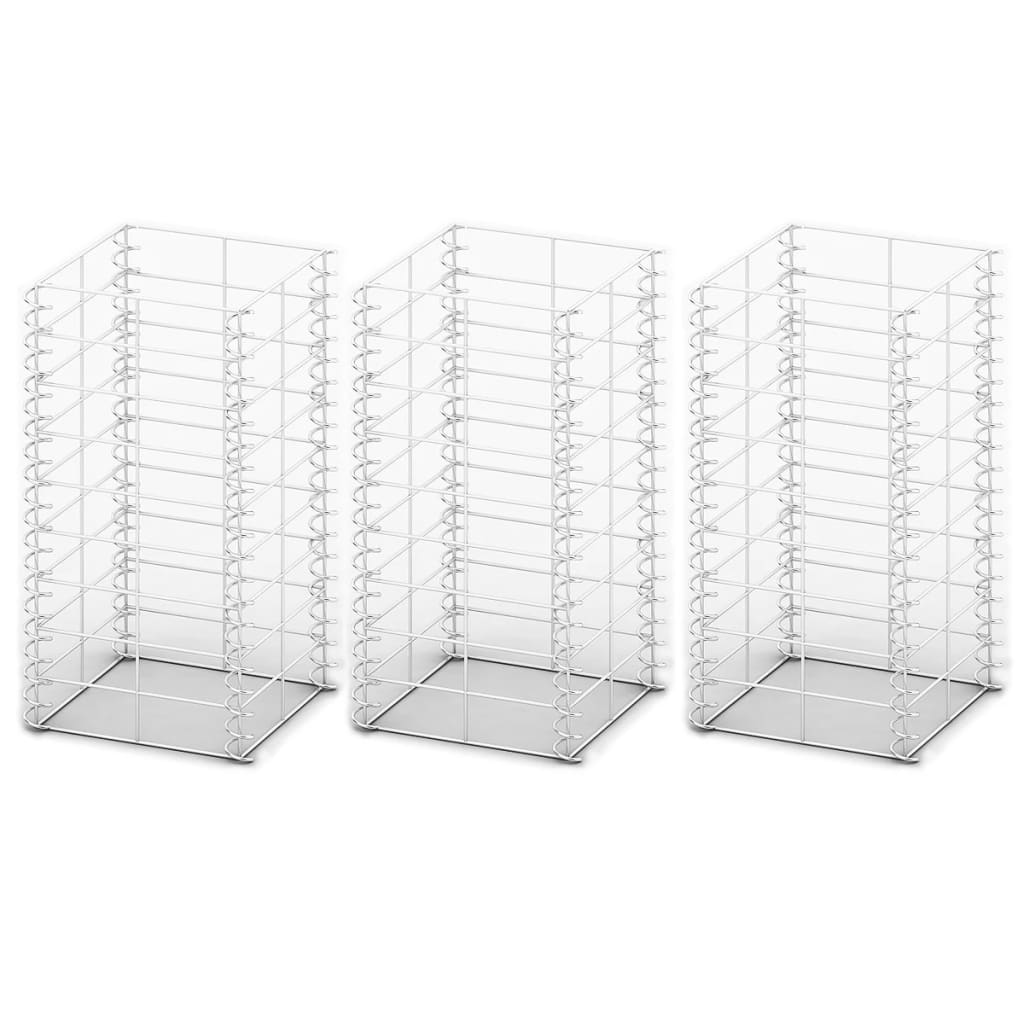 3-Delige Schanskorfset Gegalvaniseerd Draad 25 x 25 x 50 cm