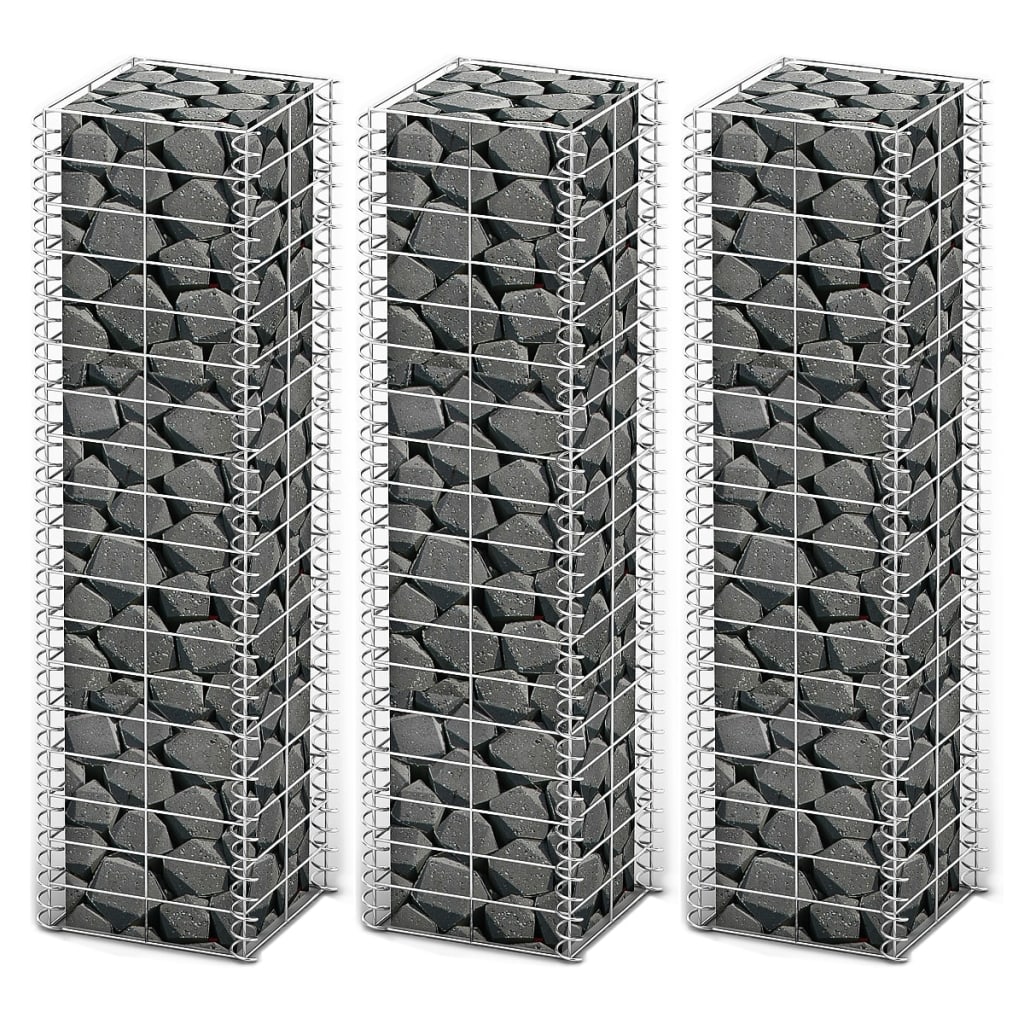 3-Delige Schanskorfset Gegalvaniseerd Draad 25 x 25 x 100 cm
