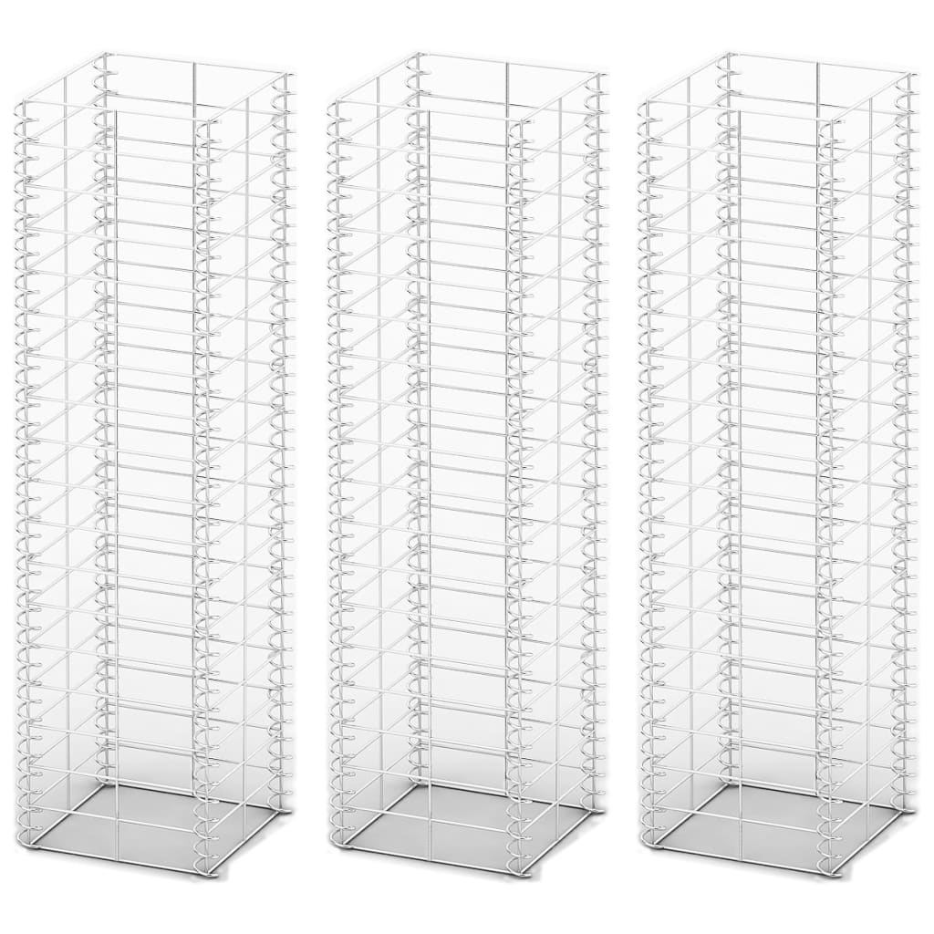 3-Delige Schanskorfset Gegalvaniseerd Draad 25 x 25 x 100 cm
