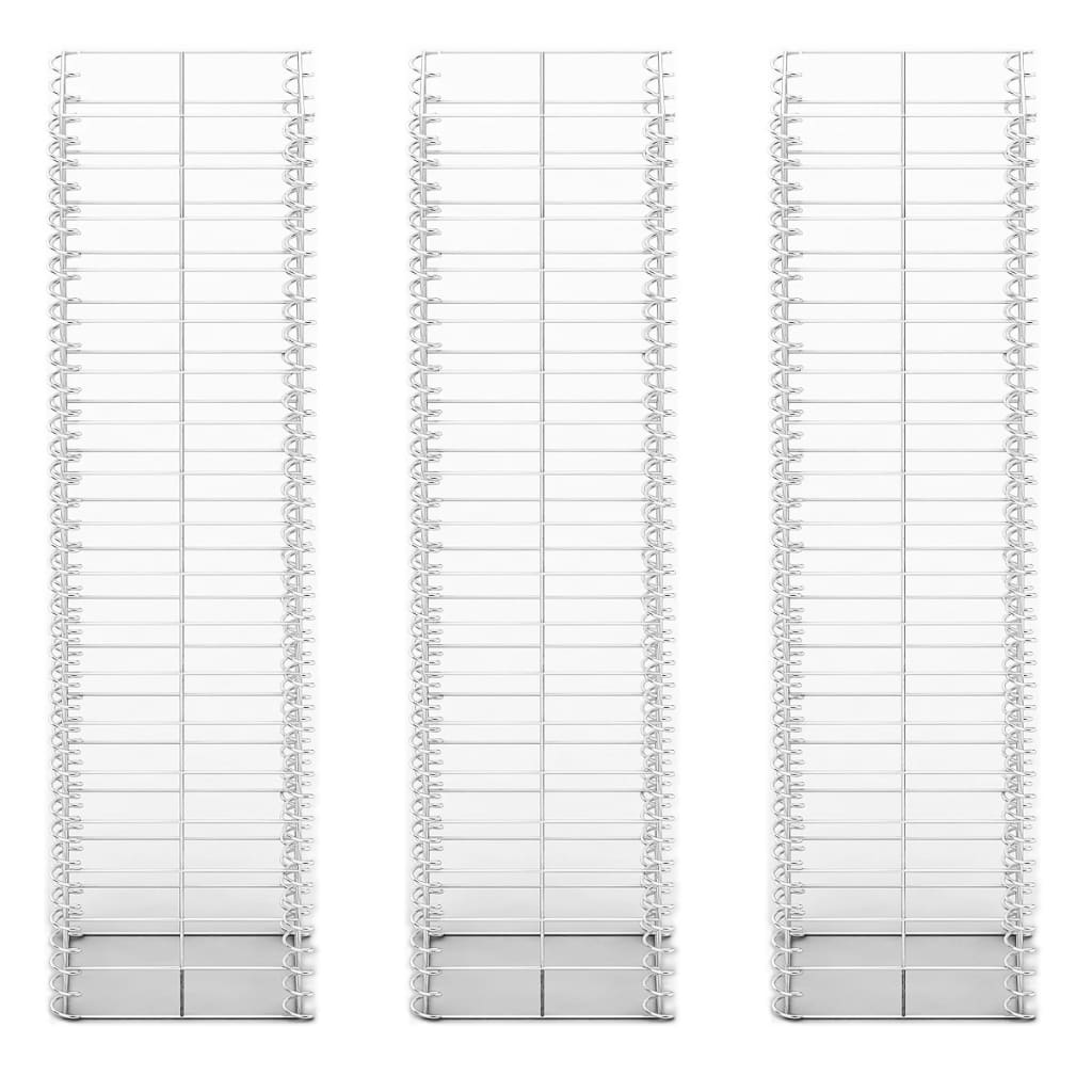 3-Delige Schanskorfset Gegalvaniseerd Draad 25 x 25 x 100 cm