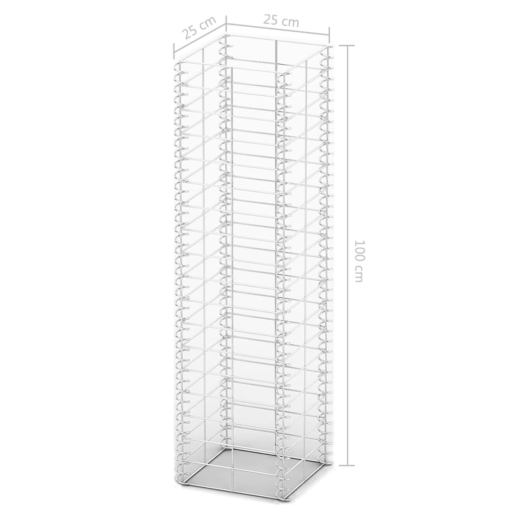 3-Delige Schanskorfset Gegalvaniseerd Draad 25 x 25 x 100 cm