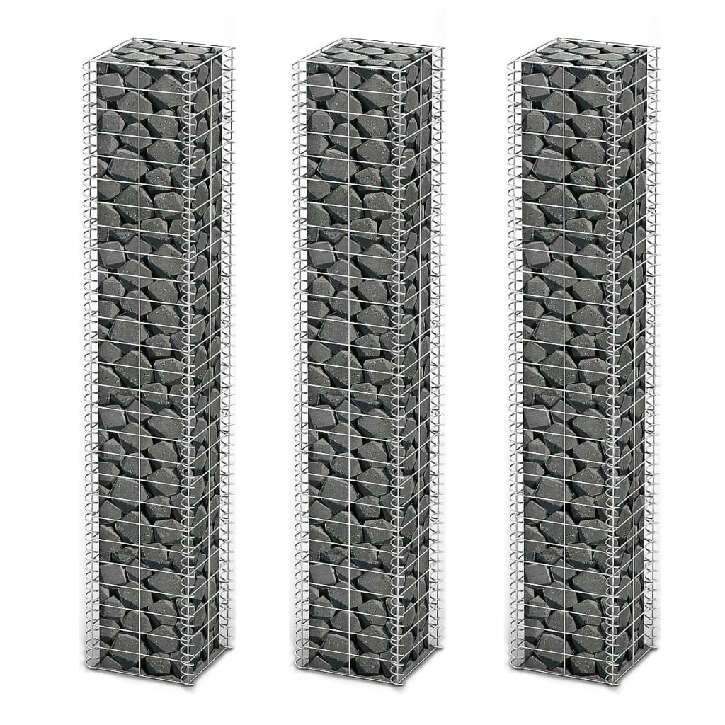 3-Delige Schanskorfset Gegalvaniseerd Draad 25 x 25 x 150 cm