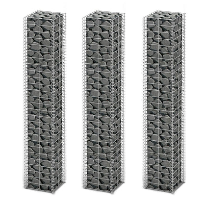 3-Delige Schanskorfset Gegalvaniseerd Draad 25 x 25 x 150 cm