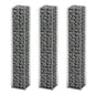 3-Delige Schanskorfset Gegalvaniseerd Draad 25 x 25 x 150 cm
