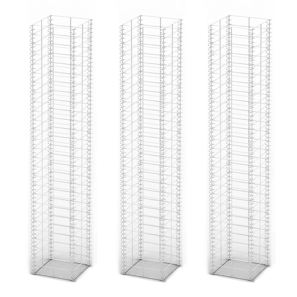 3-Delige Schanskorfset Gegalvaniseerd Draad 25 x 25 x 150 cm