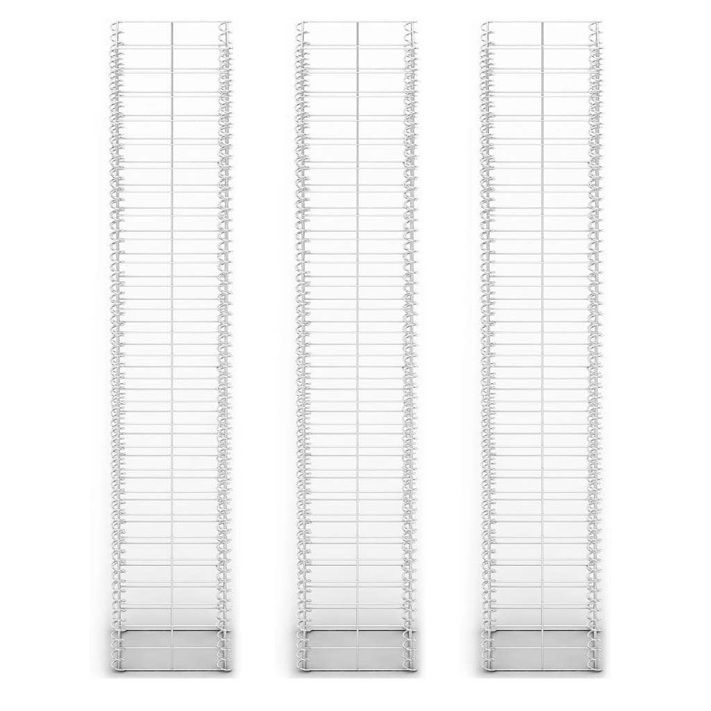 3-Delige Schanskorfset Gegalvaniseerd Draad 25 x 25 x 150 cm