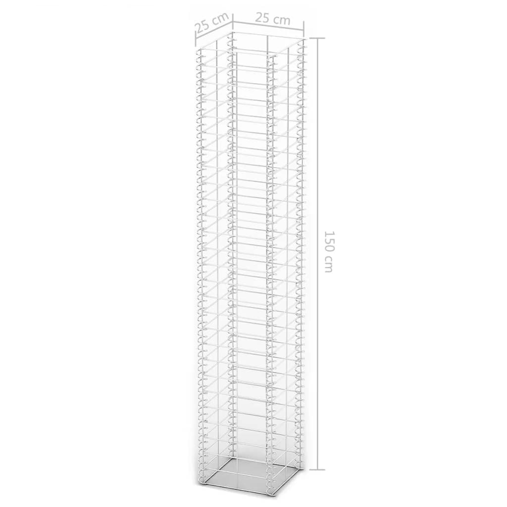 3-Delige Schanskorfset Gegalvaniseerd Draad 25 x 25 x 150 cm