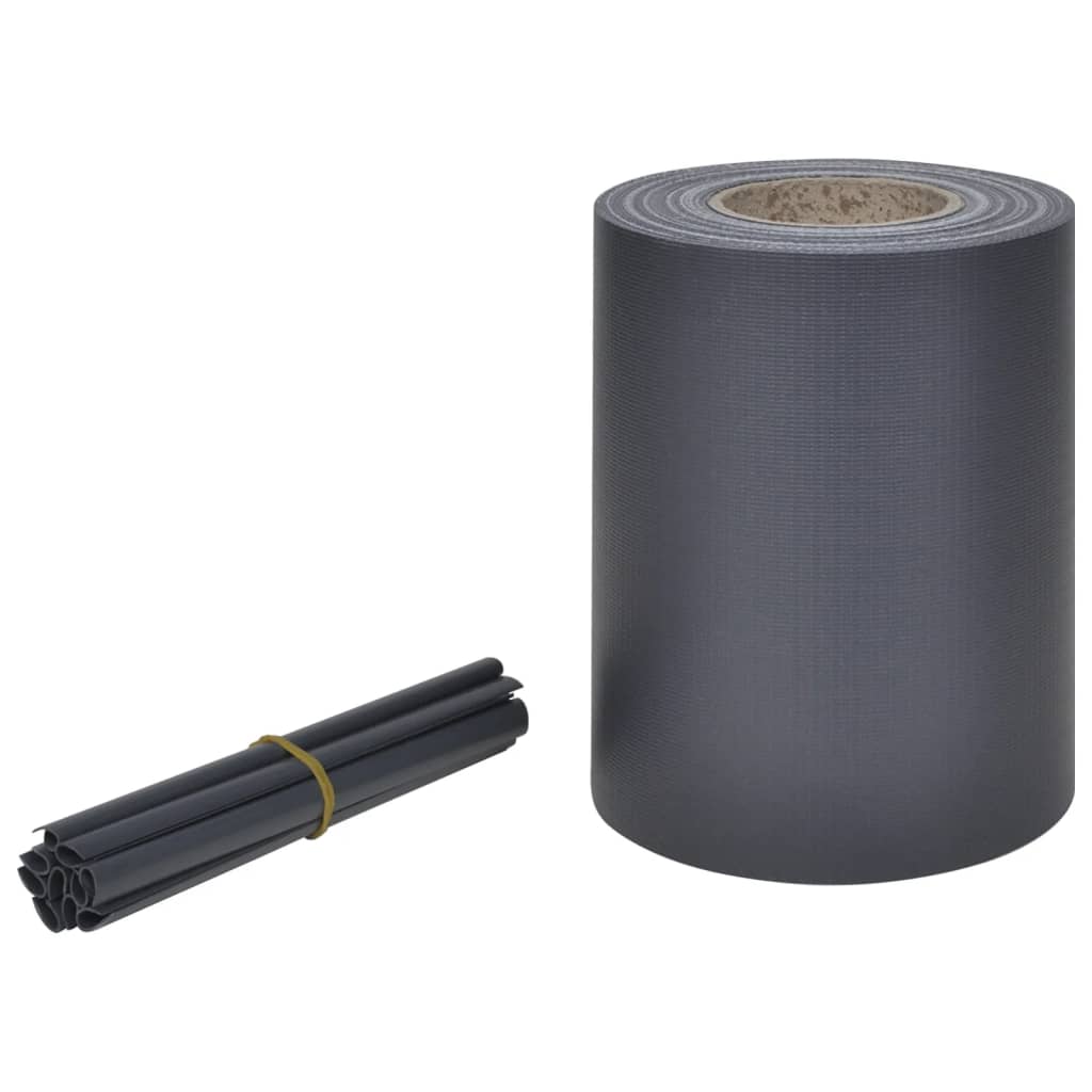 Tuinscherm 70x0,19 m PVC donkergrijs