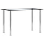 Eettafel 120x60x75 cm gehard glas zwart en transparant