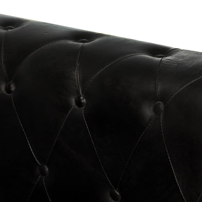 Tweezitsbank Chesterfield-stijl echt leer zwart