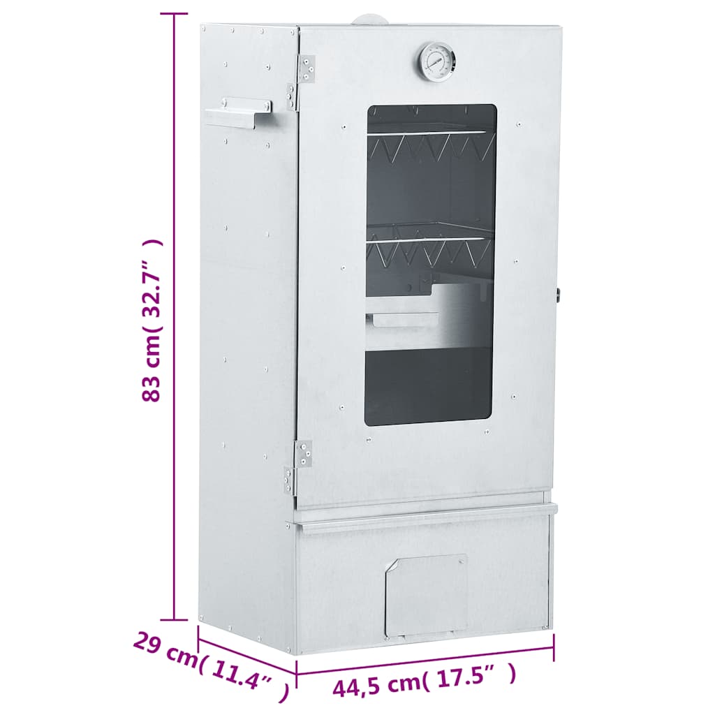 BBQ-rookoven met 1 kg houtsnippers 44,5x29x83 cm