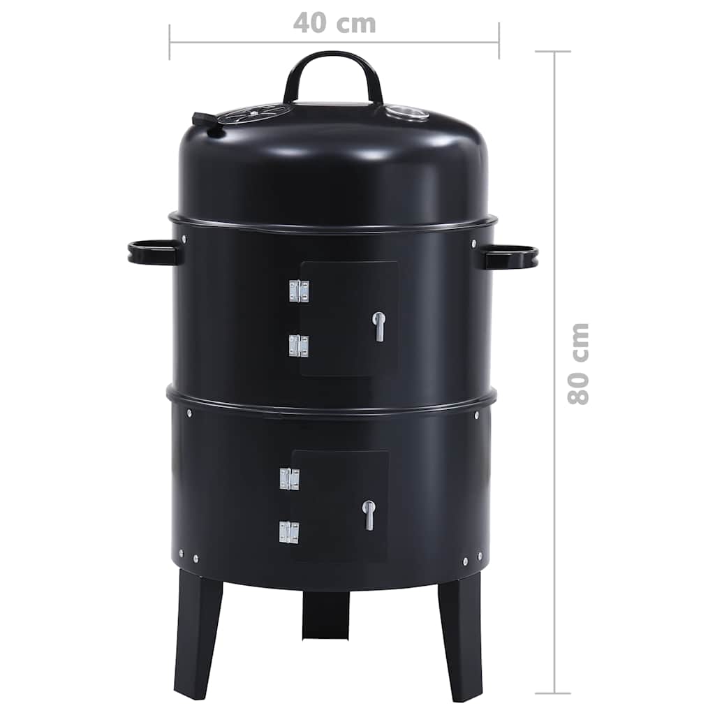 Houtskoolroker barbecue-grill 3-in-1 40x80 cm