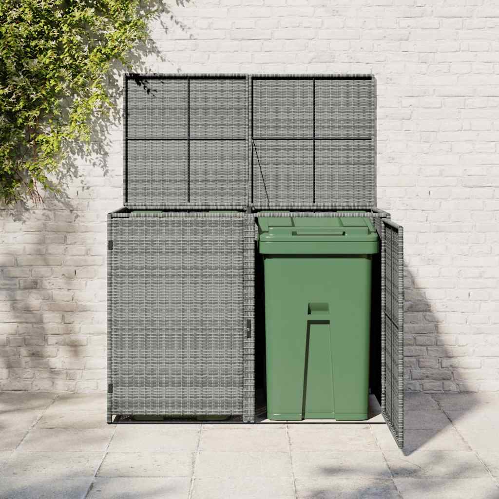 Containerberging dubbel 148x77x111 cm poly rattan antraciet