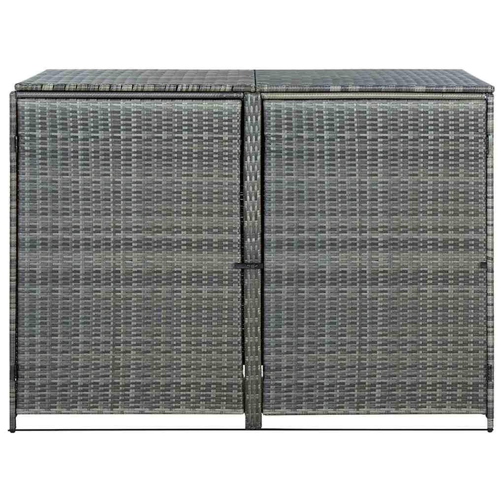 Containerberging dubbel 148x77x111 cm poly rattan antraciet