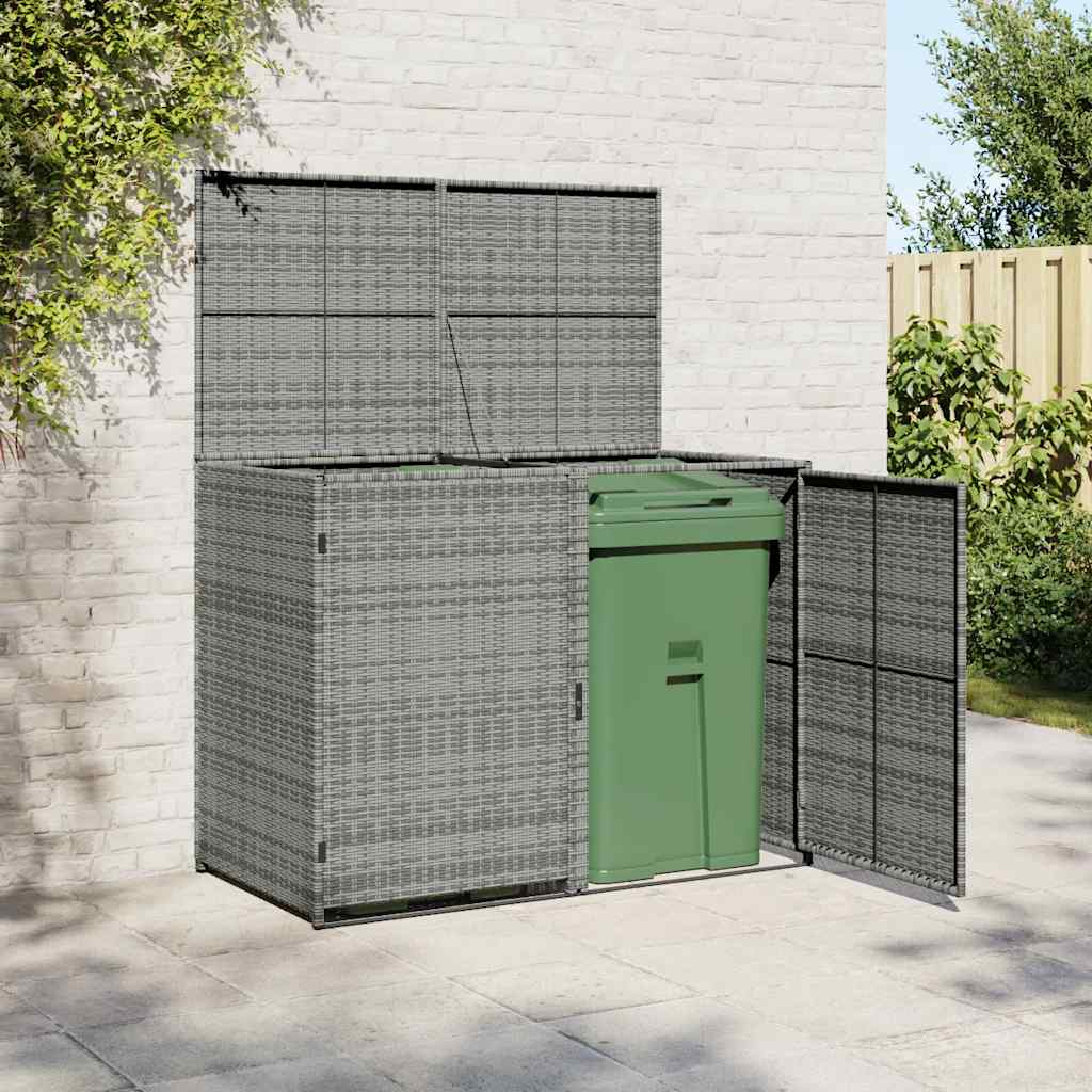 Containerberging dubbel 148x77x111 cm poly rattan antraciet