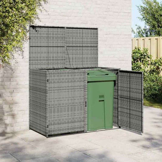 Containerberging dubbel 148x77x111 cm poly rattan antraciet