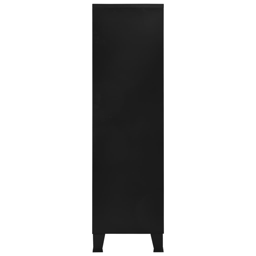 Kledingkast industrieel 90x40x140 cm staal zwart