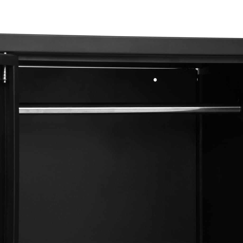 Kledingkast industrieel 90x40x140 cm staal zwart