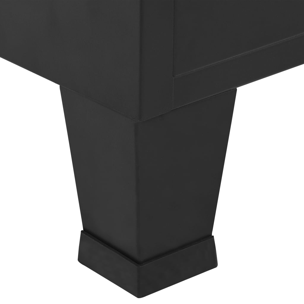 Kledingkast industrieel 90x40x140 cm staal zwart