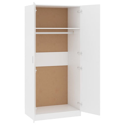 Kledingkast 80x52x180 cm bewerkt hout wit