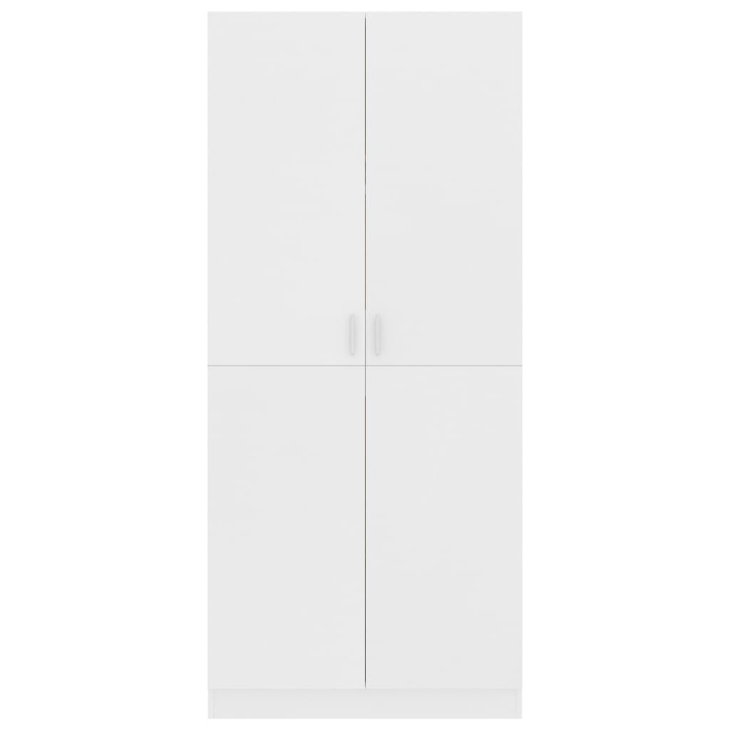 Kledingkast 80x52x180 cm bewerkt hout wit