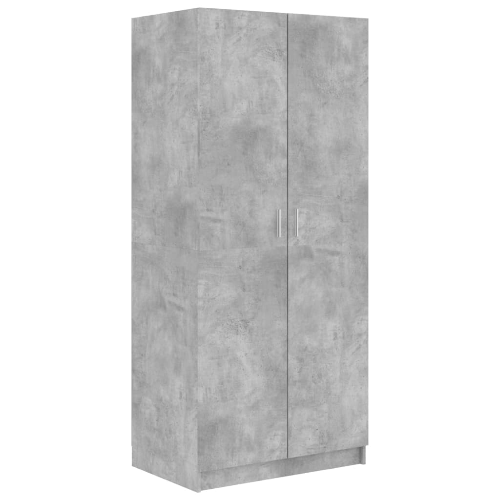Kledingkast 80x52x180 cm bewerkt hout betongrijs