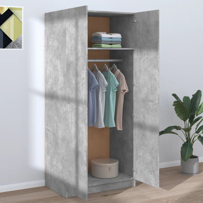Kledingkast 80x52x180 cm bewerkt hout betongrijs