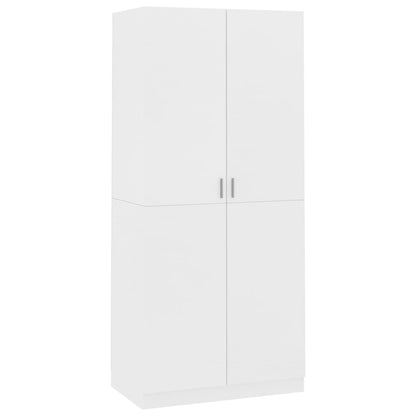 Kledingkast 90x52x200 cm bewerkt hout wit