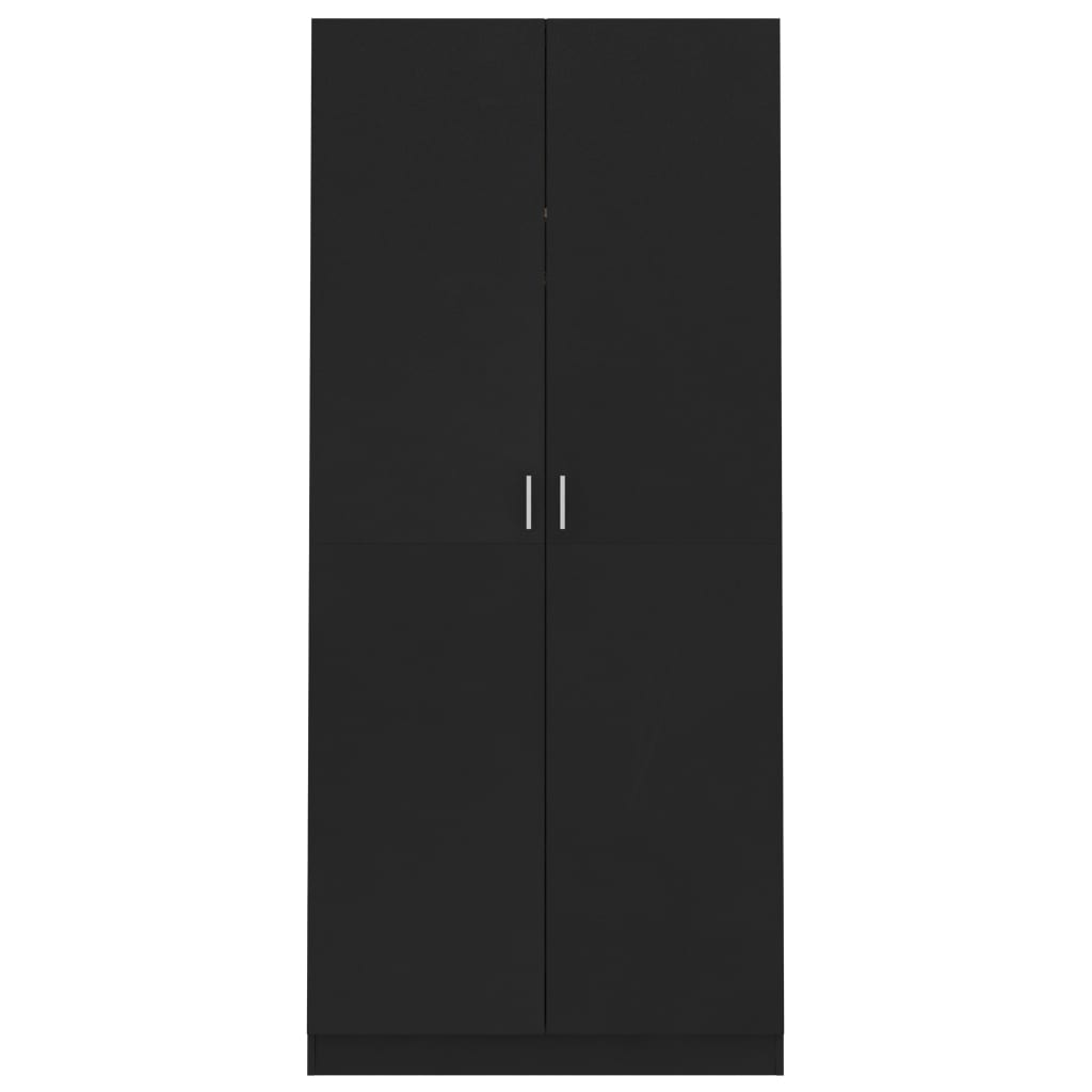 Kledingkast 90x52x200 cm bewerkt hout zwart