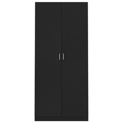Kledingkast 90x52x200 cm bewerkt hout zwart