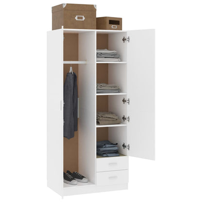 Kledingkast 80x52x180 cm bewerkt hout wit