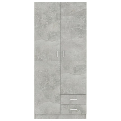 Kledingkast 80x52x180 cm bewerkt hout betongrijs