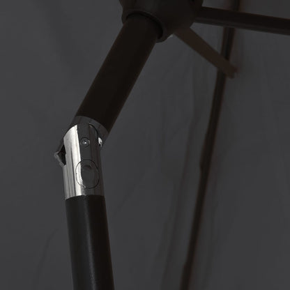 Parasol met LED-verlichting en stalen paal 300 cm zwart