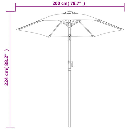 Parasol 200x224 cm aluminium groen