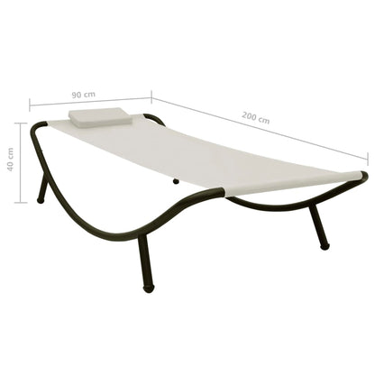 Tuinbed 200x90 cm staal crème