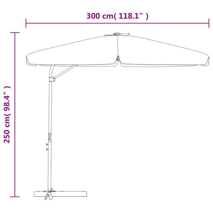 Parasol met stalen paal 300 cm antraciet