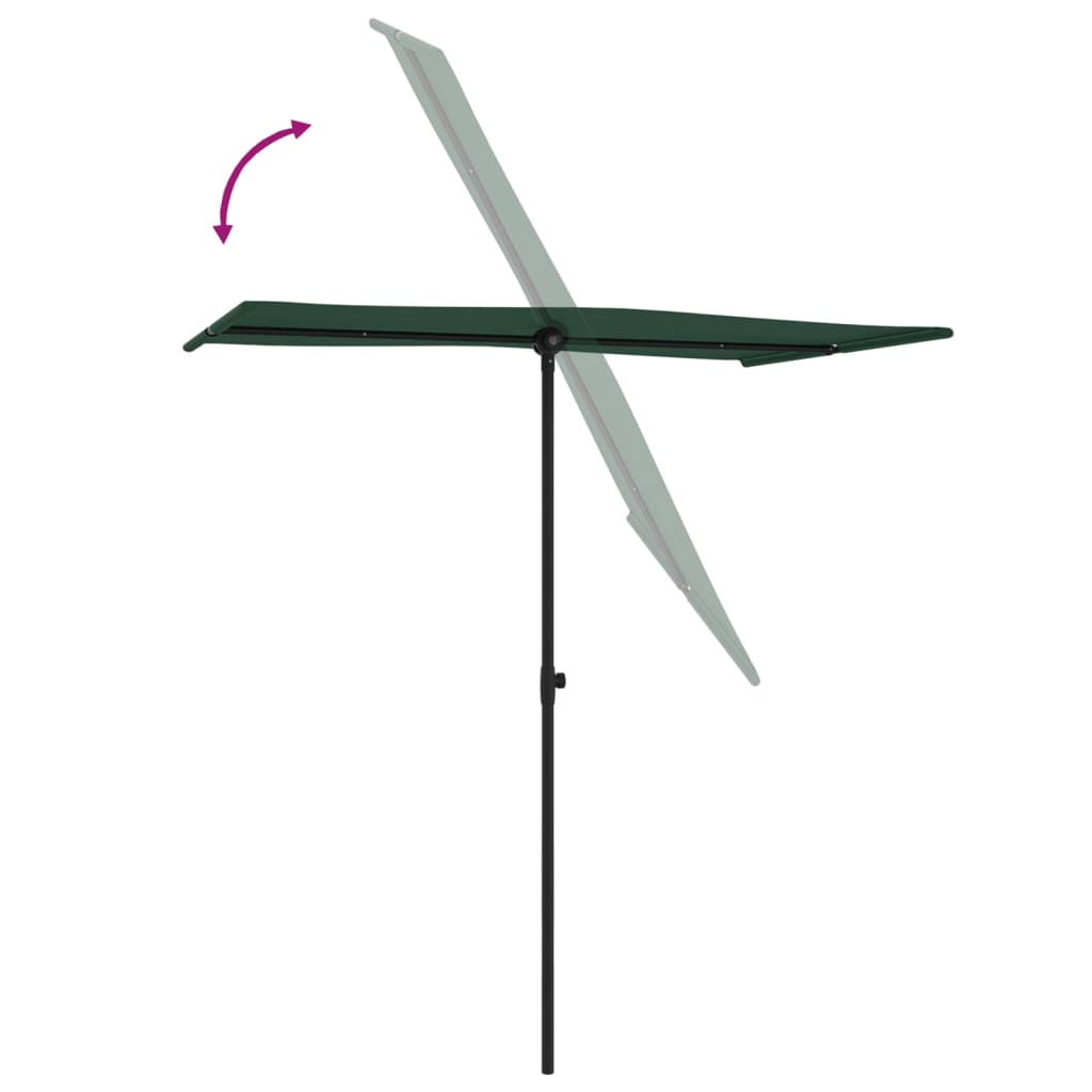 Parasol met aluminium paal 180x110 cm groen
