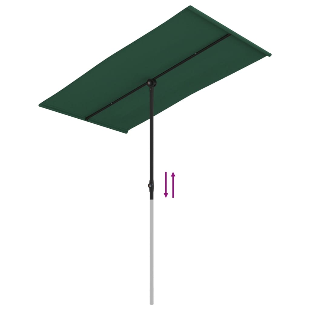Parasol met aluminium paal 180x110 cm groen
