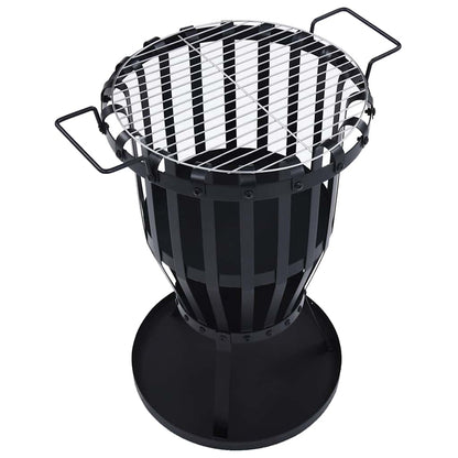 Buiten vuurplaats met barbecuerooster 47,5 cm staal