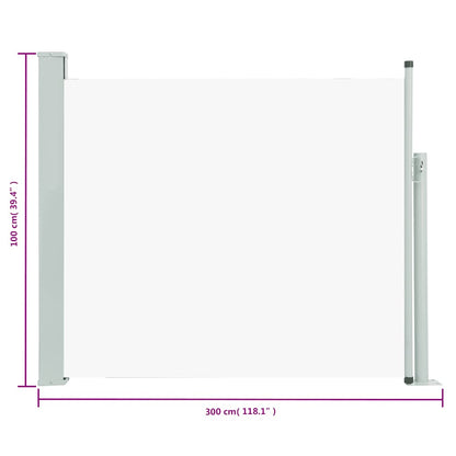 Tuinscherm uittrekbaar 100x300 cm crème