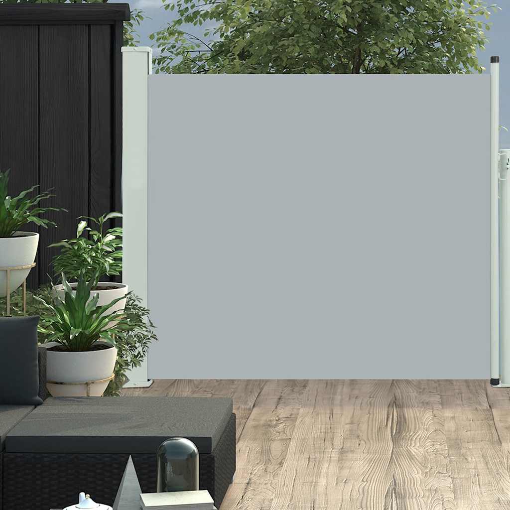 Tuinscherm uittrekbaar 100x300 cm grijs