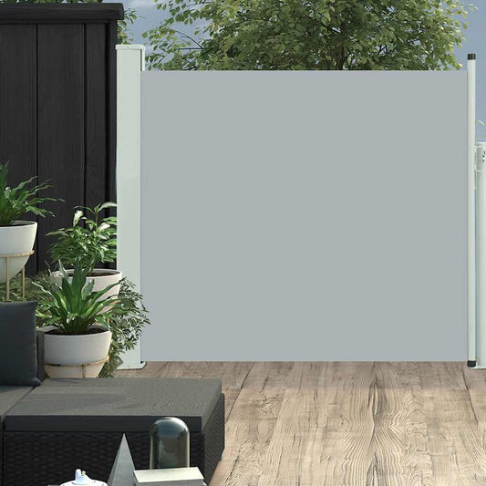 Tuinscherm uittrekbaar 100x300 cm grijs