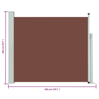 Tuinscherm uittrekbaar 100x300 cm bruin