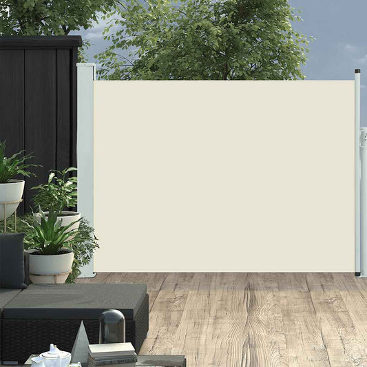 Tuinscherm uittrekbaar 100x500 cm crème