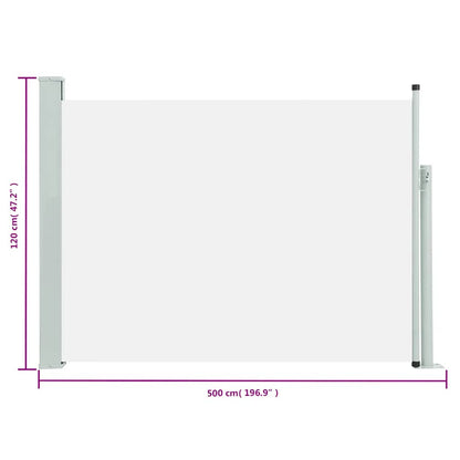 Tuinscherm uittrekbaar 120x500 cm crème
