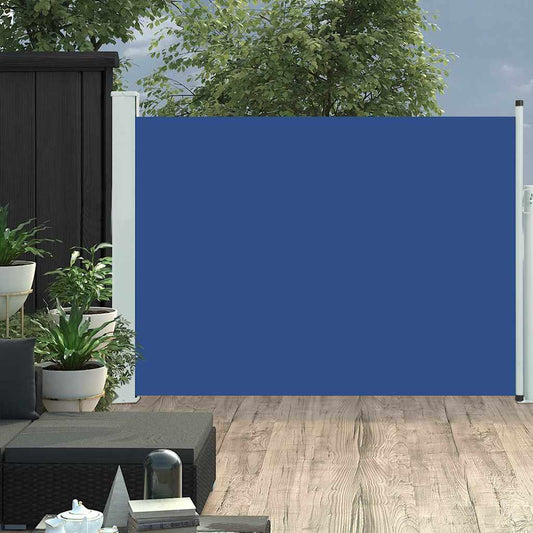 Tuinscherm uittrekbaar 120x500 cm blauw