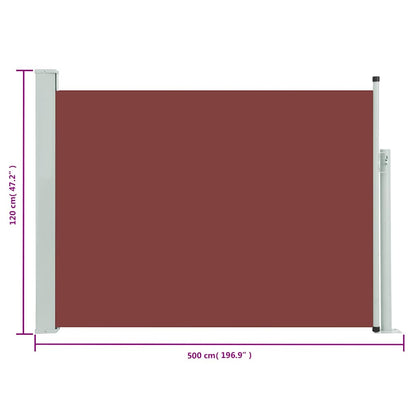 Tuinscherm uittrekbaar 120x500 cm bruin